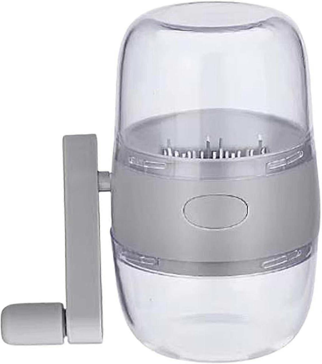 Spice Mill Nut Chopper Multipurpose Removable Manual Hand Crank Mini Spice Grinder Dry Fruit Grinder for Walnuts Beans Filberts Coffee Bean, Gray