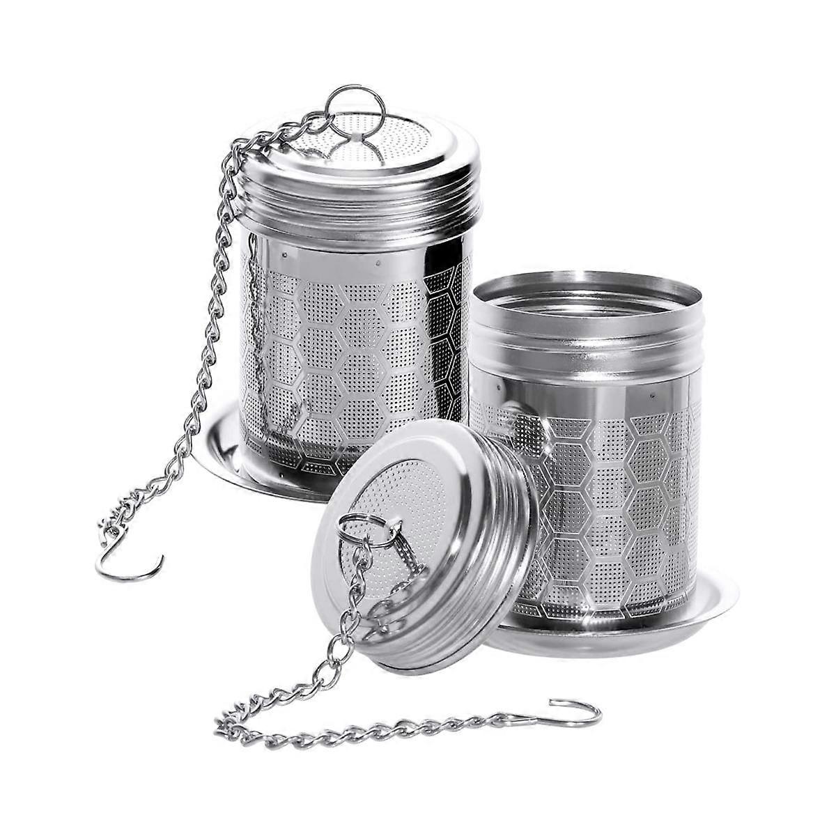 Tee-Ei für losen Tee 2er-Pack Edelstahl lose Blatt Tee Steeper extra feinmaschige Teekugeln