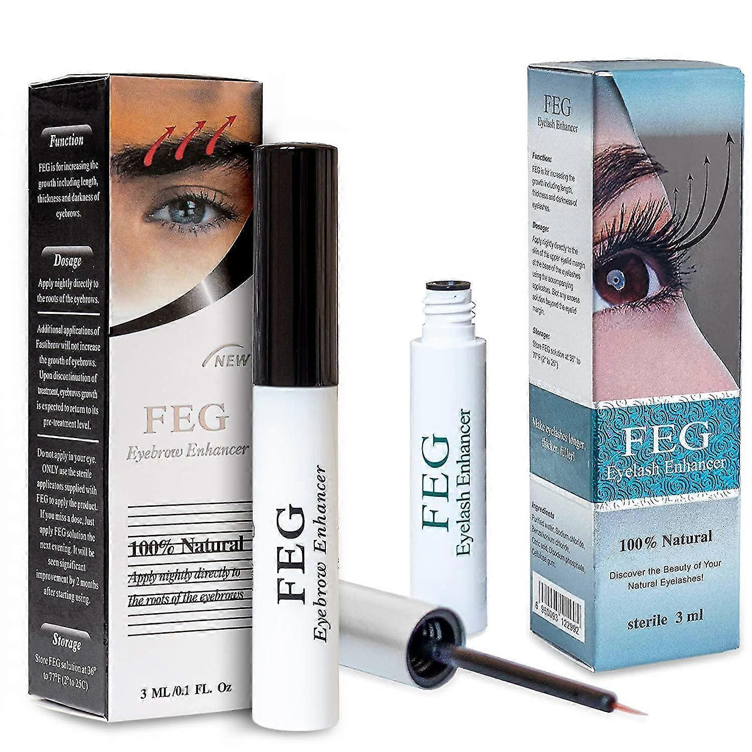 Feg Eyelash Eyebrow Enhancer Serums; 100% Natural Irritation Ingredients Enhance Your Eye Lash And Eye Brow Growth; 100% Authentic