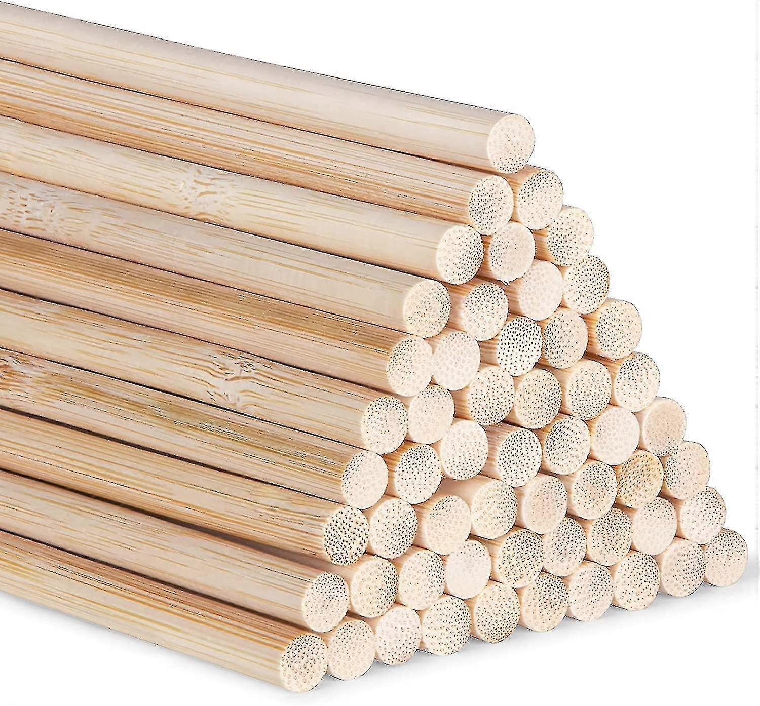 Handicraft Bamboo Sticks 30cm, Handicraft Round Sticks, 55 Pieces Of 6mm / 0.24" Wood, Handicraft Round Wood, High Quality Bamboo Sticks