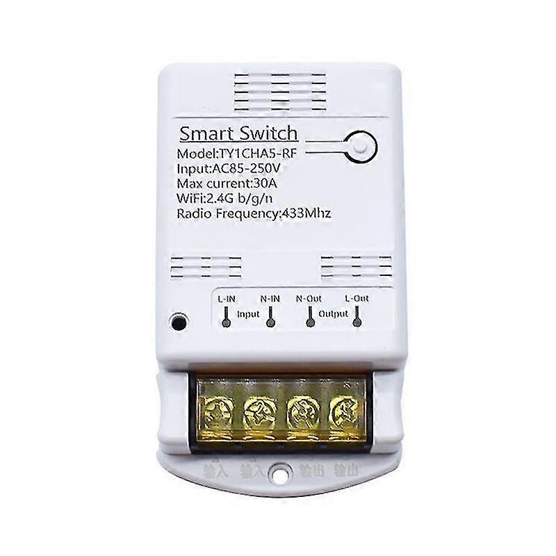 Tuya Wifi 30A Relay Module 85-250V Smart Switch DIY 433MHZ RF Controller SmartLife APP Voice Relay