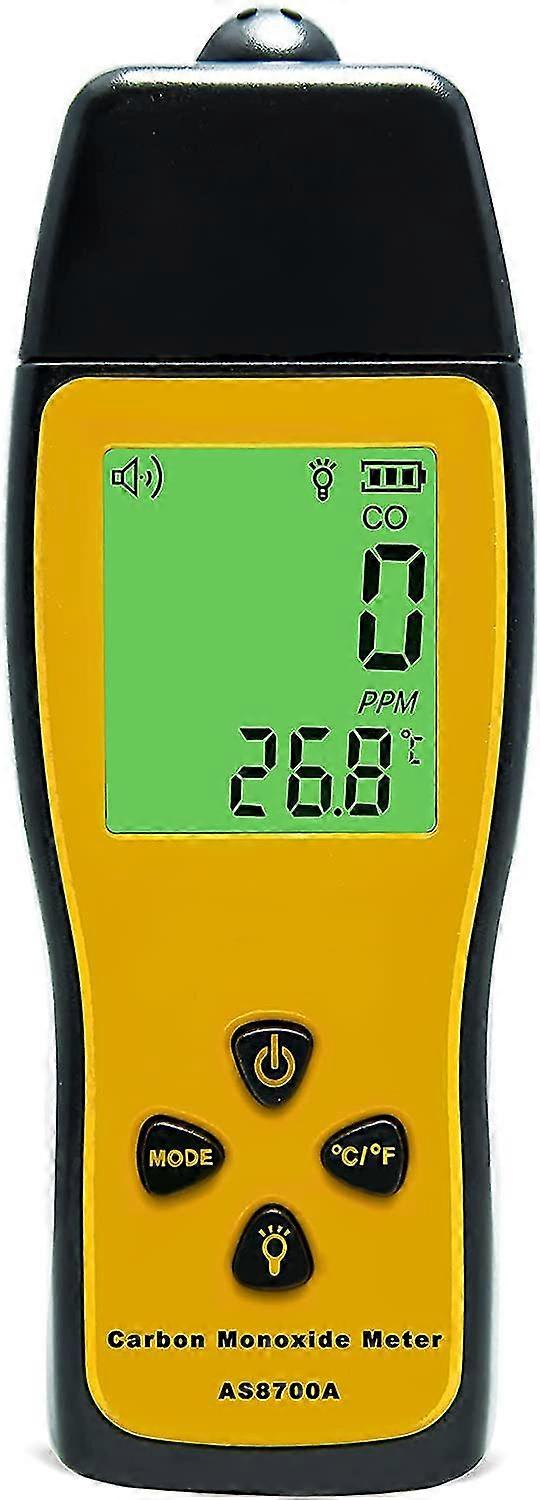 handheld carbon monoxide meter, portable co gas detector, gas tester with 01000ppm range, 1ppm resolution