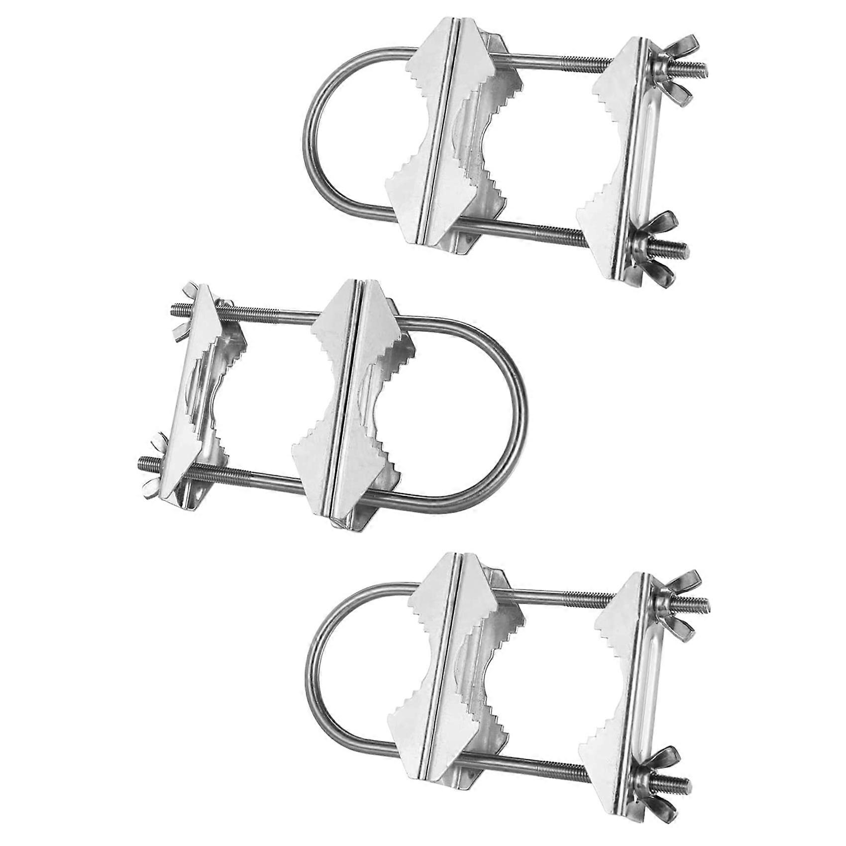 Double Antenna Mast Clamp V Jaw Block with U Bolts Heavy Duty Anti-Rust Mast to Mast Mount Bracket