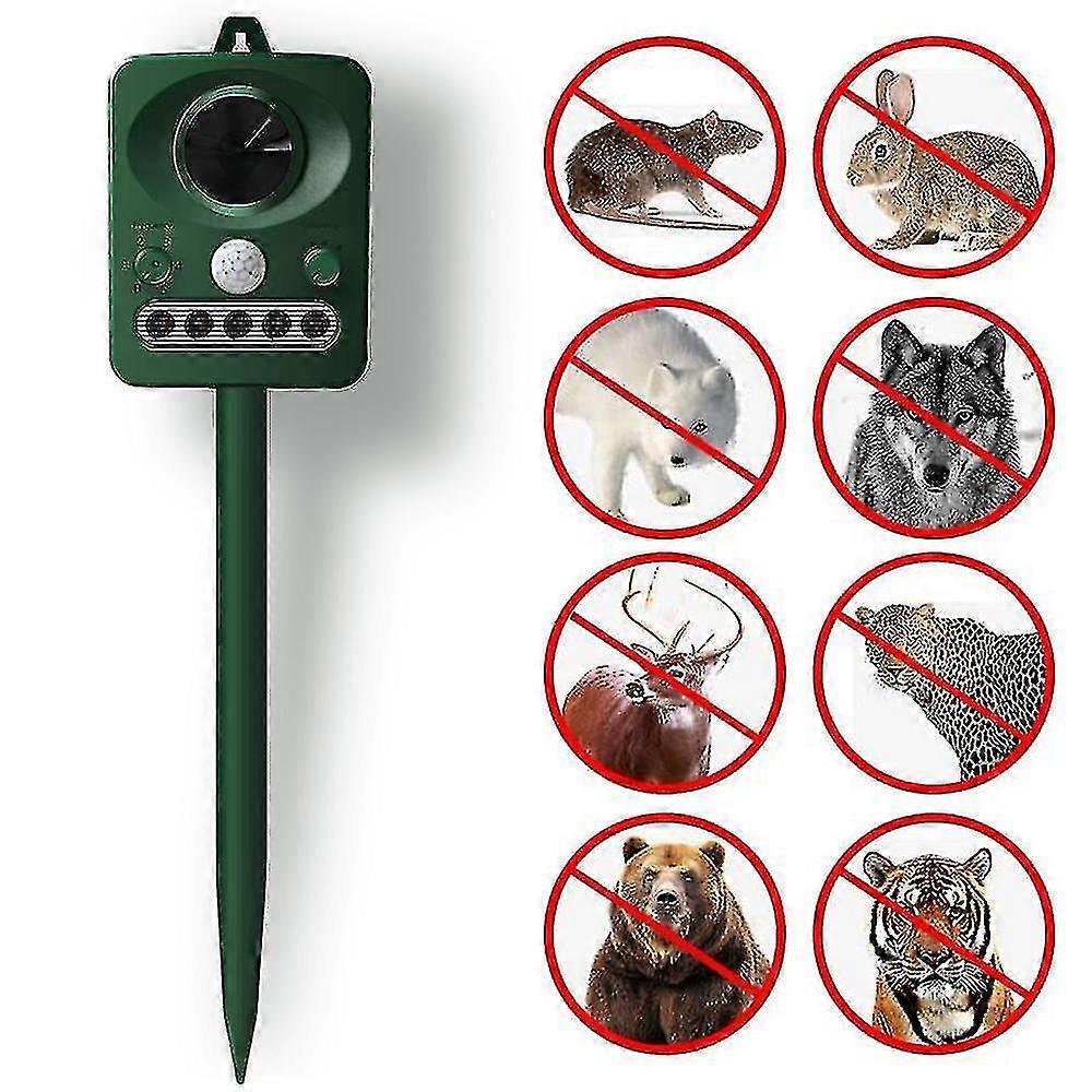 Outdoor Solar Ultrasonic Animal Repeller With Motion Sensor And Flash ...