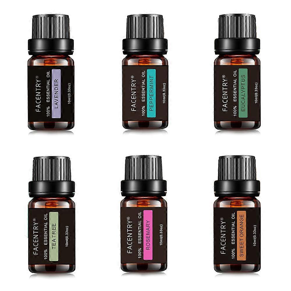 6Pcs 10ML Essential Oil Set Fragrance Oil for Aroma Diffuser Flower Fruit Essential Oil Aromatherapy Air Freshening