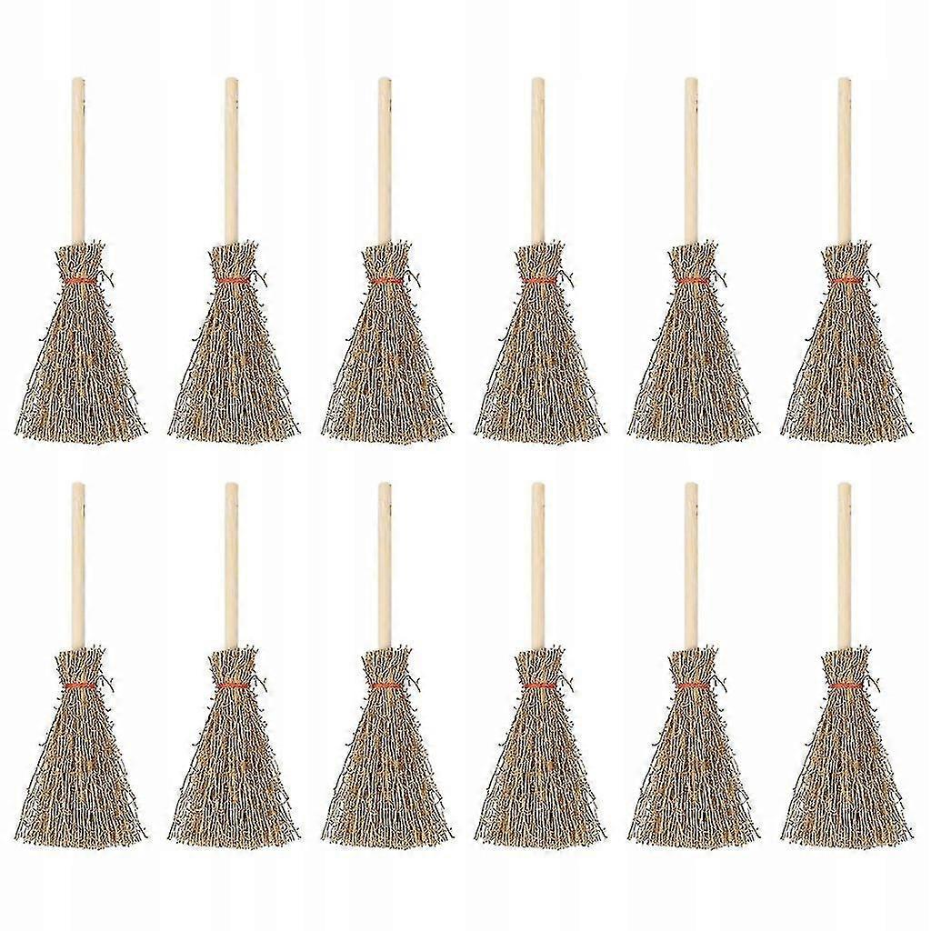 12 Pieces Straw Broom Witches Hanging