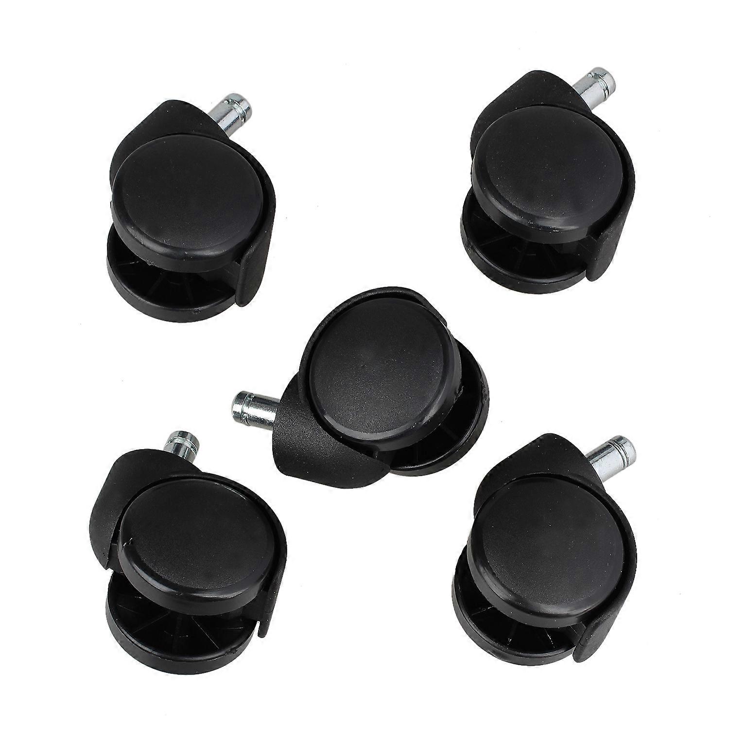 5 x Ersatz Büro Computer Stuhl Stem Swivel Rollen Castors Räder Schwarz