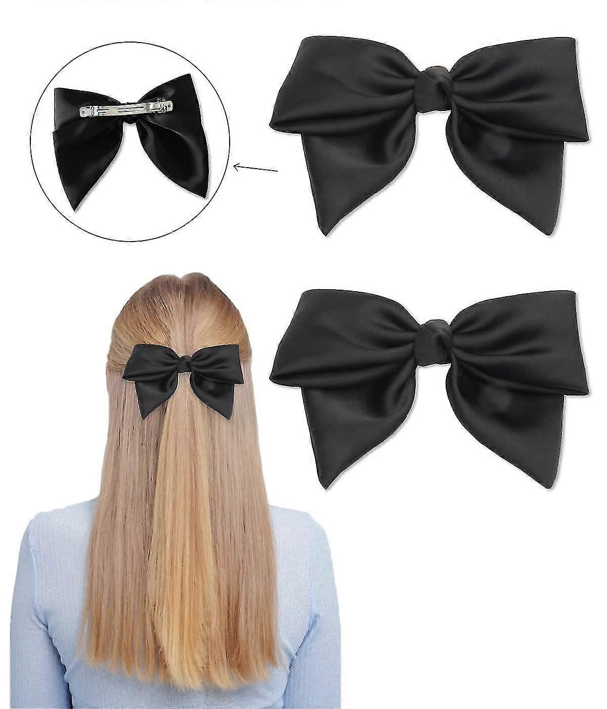 Haarspangen Mit Großer Satin-Schleife – 2 Stück, 21x35 Cm, Für Damen & Mädchen