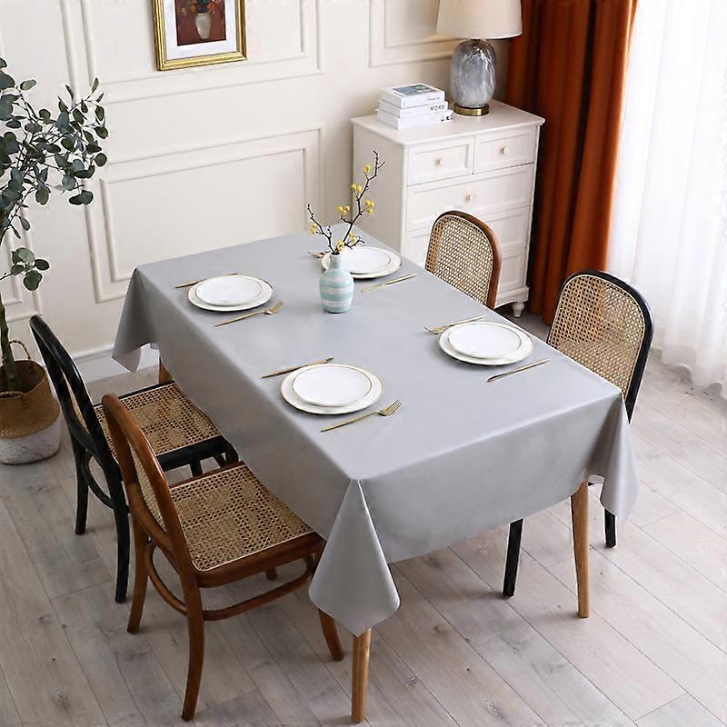 Solid Color Table Cloth, Water and Oil Resistant Rectangular Pvc Table Cloth-54 X 108 inches-Vinyl Table Cloth, Used for Dining Table, Buffet Party an