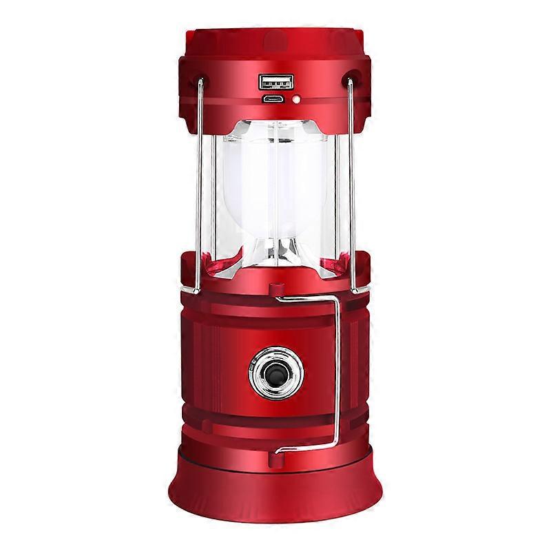 LED Solar Camping Lantern Flashlights -USB Rechargeable,2 Power Modes
