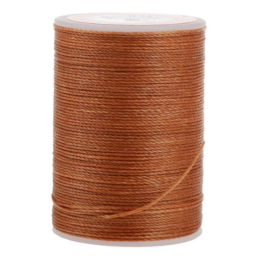 Leather Craft Handwork Sewing Round Waxed String Thread 0.55mm Light Brown