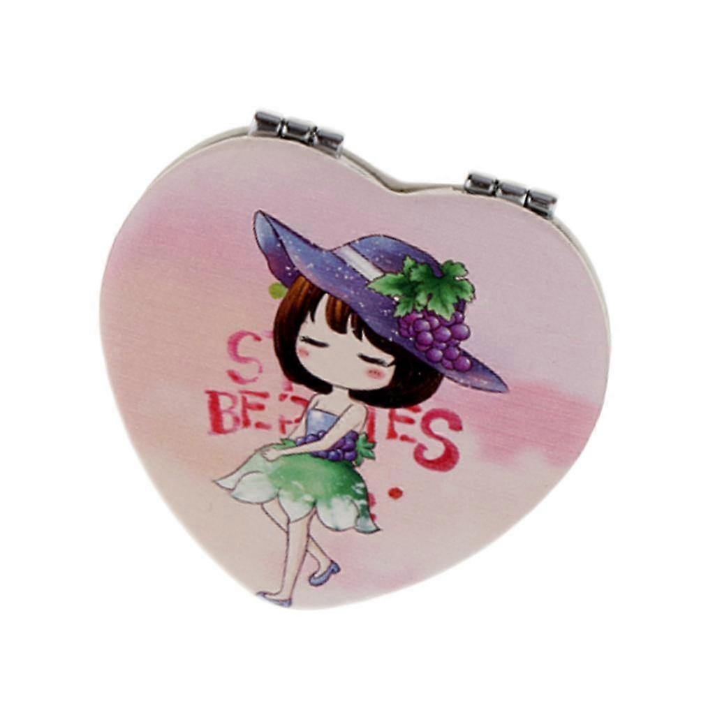 Mini Folding Double Sides Makeup Cosmetic Mirror Compact Pocket Random Heart
