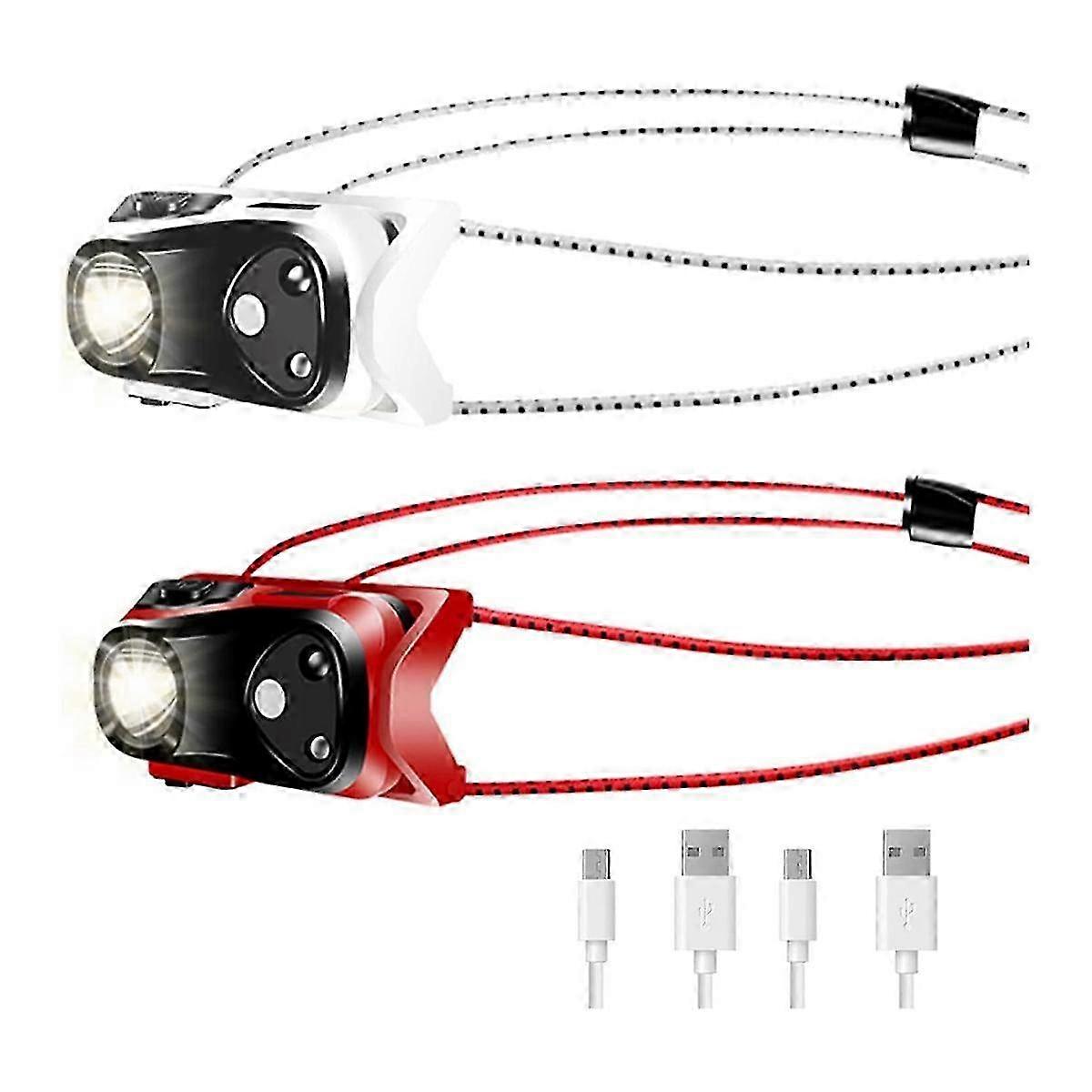 Head Light Rechargeable 2Pack,1000 Lumen Ultra-Light Bright LED Headlight with White Red Light,Wate