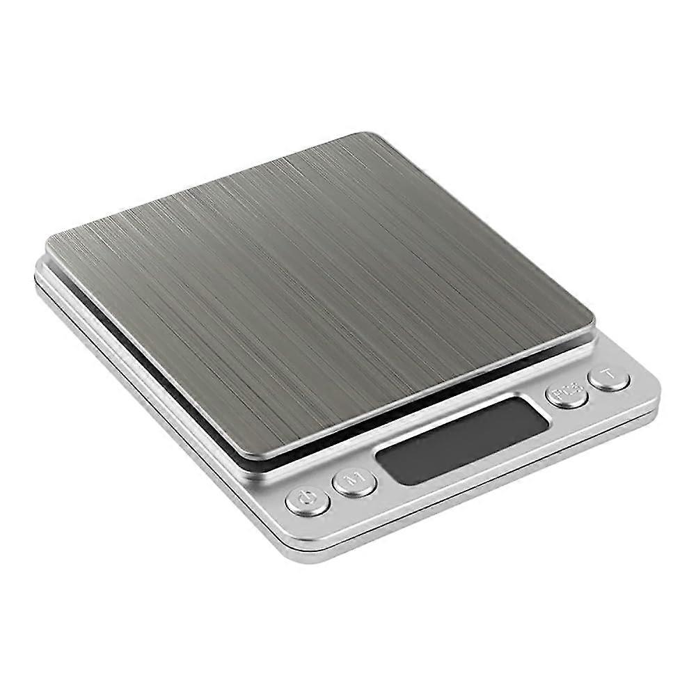kitchen scale, food scale, precision scale, precise and freely switchable, with LED display, for home, kitchen (silver, 1 piece)