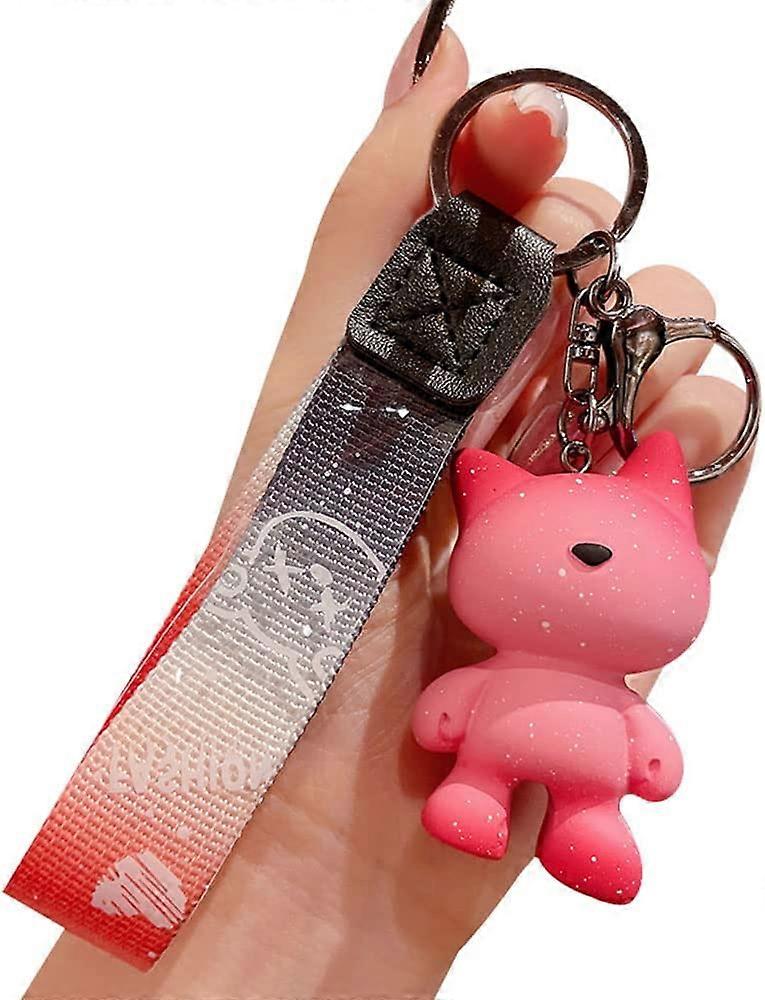 baicccf Hommes Femmes Créatif Mignon Charmant À La Mode Mystérieux Étoile Chat Kitty Design Pendentif Porte-clés Porte-clés Porte-clés Cadeau Pendentif Sac à main Tote Purs