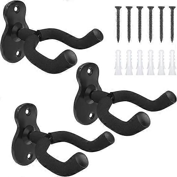 3-delad väggmonterad gitarrstativsats, metall skateboard väggfäste med skyddande skum, gitarr väggfäste, basgitarr, gitarr, banjo, ukulele gitarr s