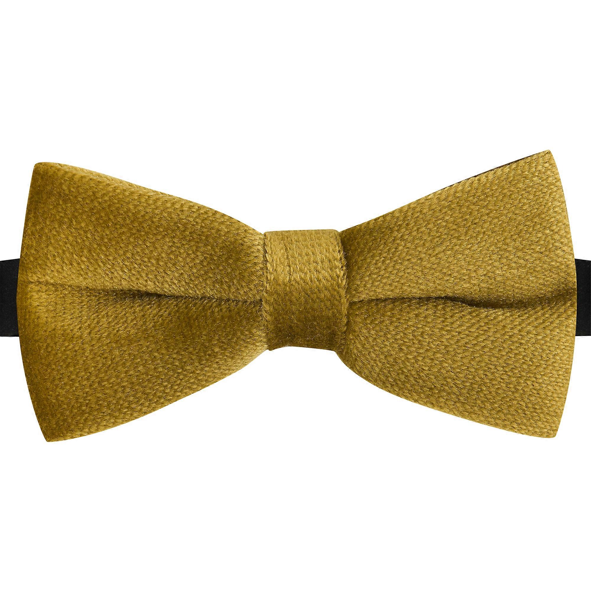 Antique Gold Textured Velvet Bow Tie