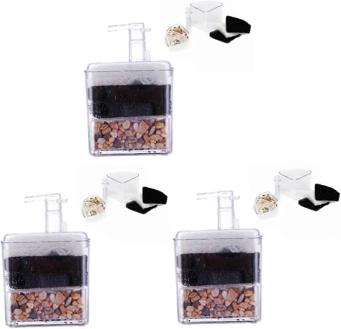3pcs Corner Tank Sponge Filter Underwater Internal Filtro Shaped - Adjustable Mini Multi-layer Shrimp Aquarium with to Gal Driven S&b Nano Up Para Pon