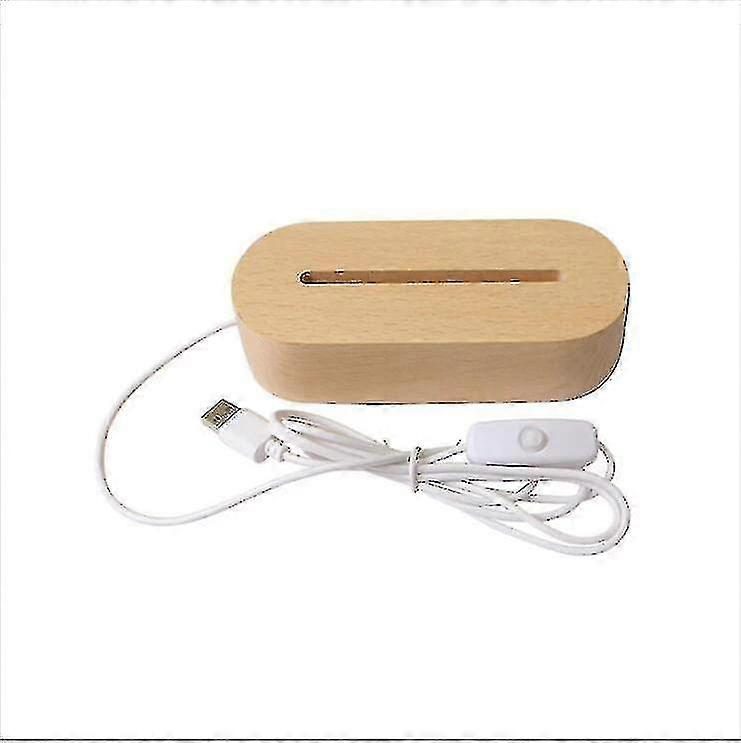 Hmwy-soikea puinen pohja vaalea akryyli 3d led yölamppu