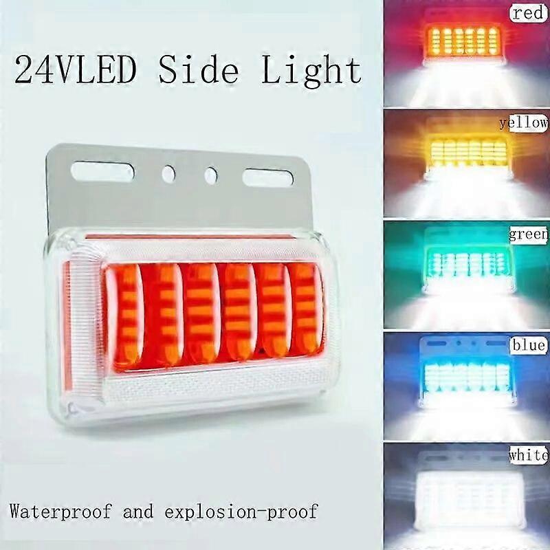 4Pcs 24V φωτεινό αδιάβροχο έδαφος πλευρικό φως οδήγησε φορτηγό πλευρικό φως ισχυρό ελαφρύ ρυμουλκούμενο μέσης ευρύ φως ελαστικών αντιστρέφοντας