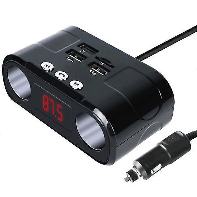 FM Transmitter TF Card U Disk MP3 Player 2 Cigarette Lighter Socket Splitter USB Car Charger Handsfree Bluetooth Car Kit