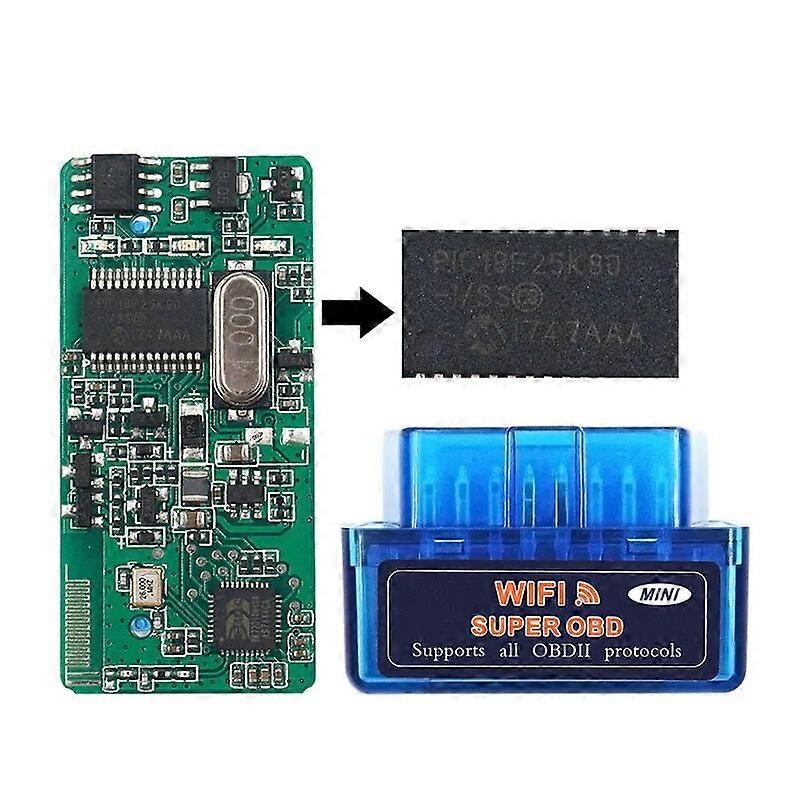 Real ELM327 V1.5 Bluetooth-Compatible PIC18F25K80 Chip Double PCB Car Scanner OBD2 ELM 327 1.5 BT/WIFI Auto Code Reader Android