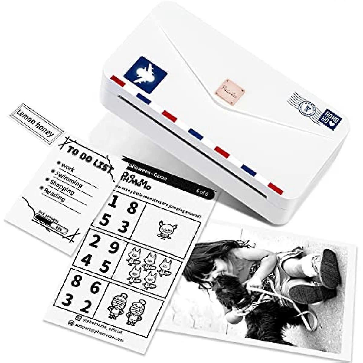 Portable Thermal Printer M04AS Mini Sticker Printer Mobile Photo Printer Support 15/53/80/110mm Printing Width 300dpi