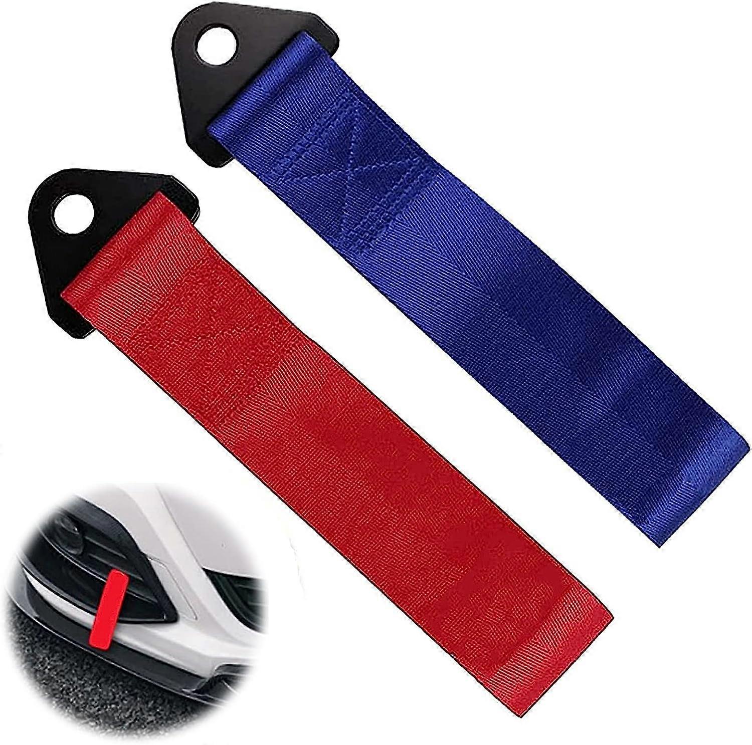 Tow Eyelet Universal 2 Pieces Motorsport Tow Loop Nylon Trailer Tow Ropes Car Racing Towing Hook for Front Rear Bumper High Strength Hook Trailer Main