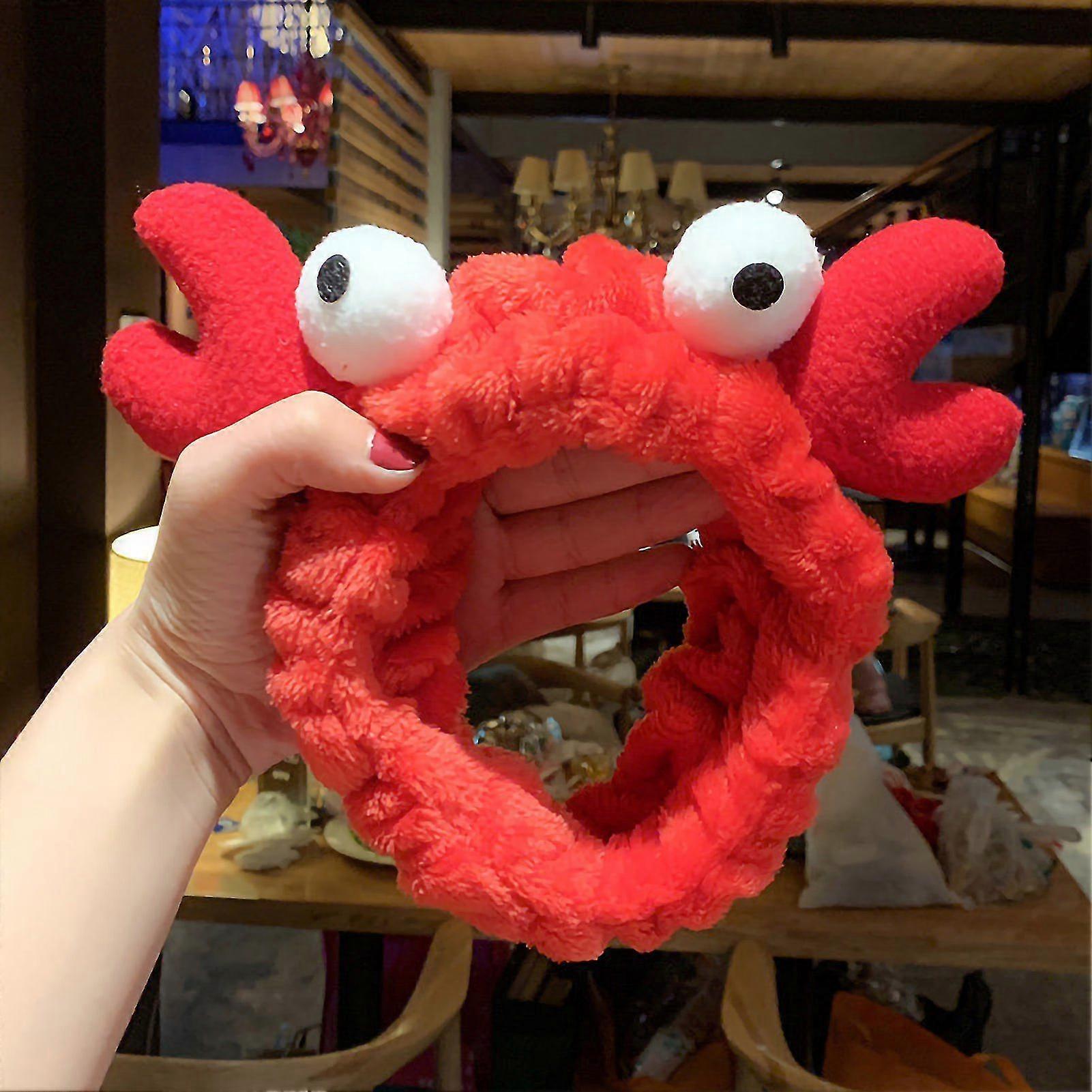 Makeup Headband Soft Skin Friendly Lightweight Elastic Face Wash Headband for Skincare in Crab Red