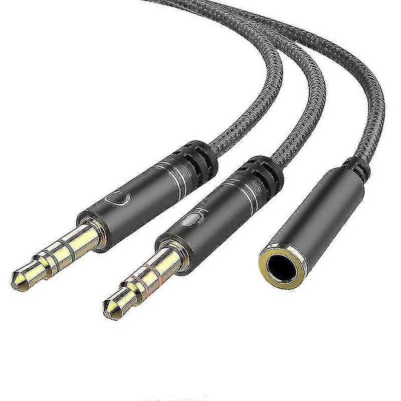 3,5 mm mikrofon hodesett lyd splitter kabel mikrofon aux forlengelse adaptere