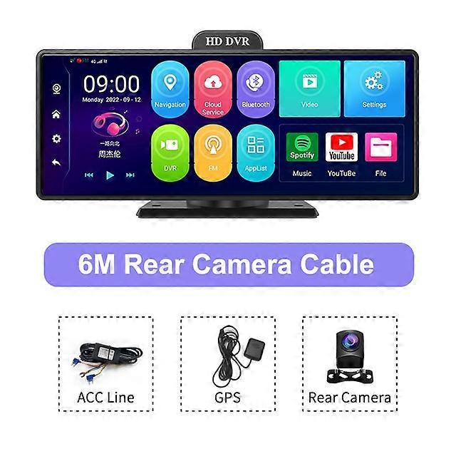 Latest 10.26 Inch Dash Cam 8 Core WiFi 5.1 Bluetooth Car DVR ADAS GPS 24h Parking Monitor Rearview Mirror Camera Video Recorder