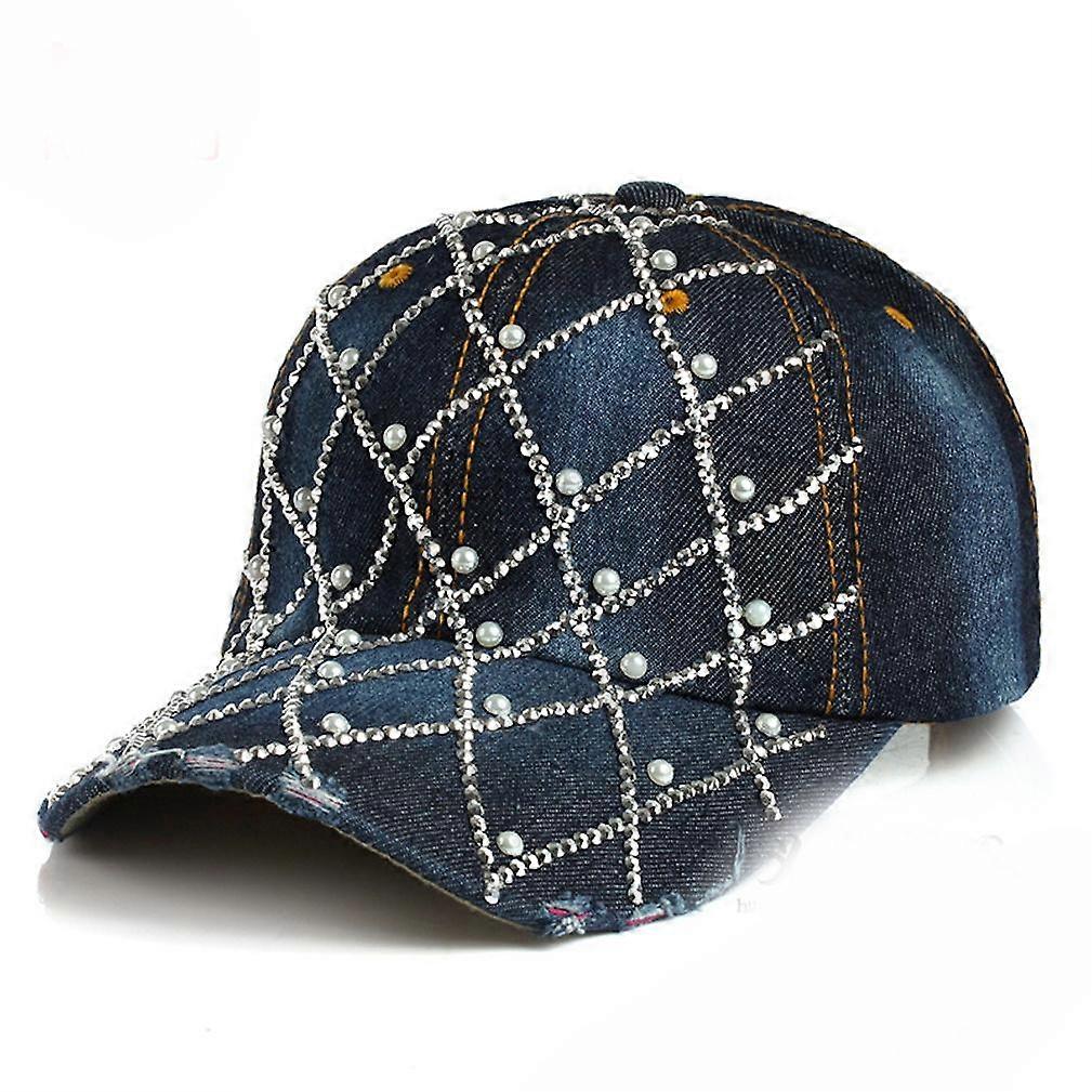 Hat Women's Diamond Denim Baseball Cap Snapback Hat Gorra