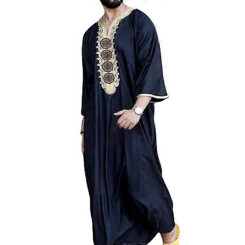 Hommes Musulmans Obe Moyen-Orient Arabe Saoudien Kaftan Abaya Robe Islamique Robe Longue