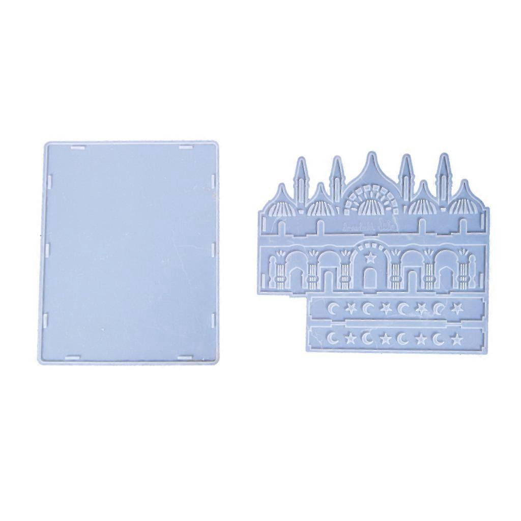 Diy Crystal Eid Mubarak Tray Mold Epoxy Resin Mold Suitable for Resin Casting