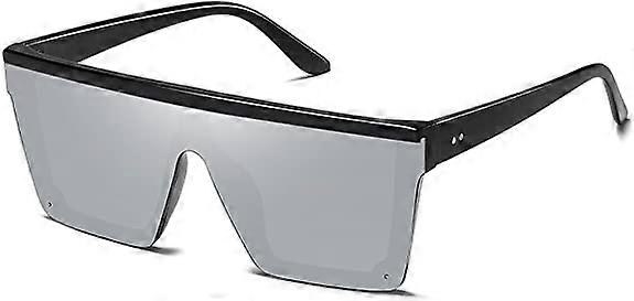 Oversized Vierkante Zonnebril Mode Siamese Lens Stijl Flat Top Shield Shades unisex