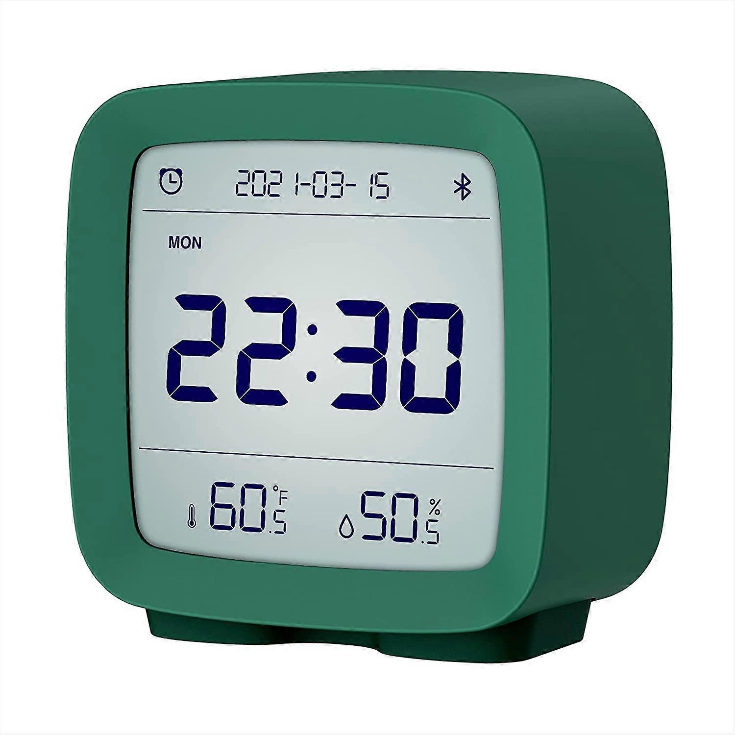 Qingping Smart Bluetooth Digital Alarm Clock with Multiple Alarms, Battery Operated Small Alarm Clock with Temperature and Humidity Display for Bedroo