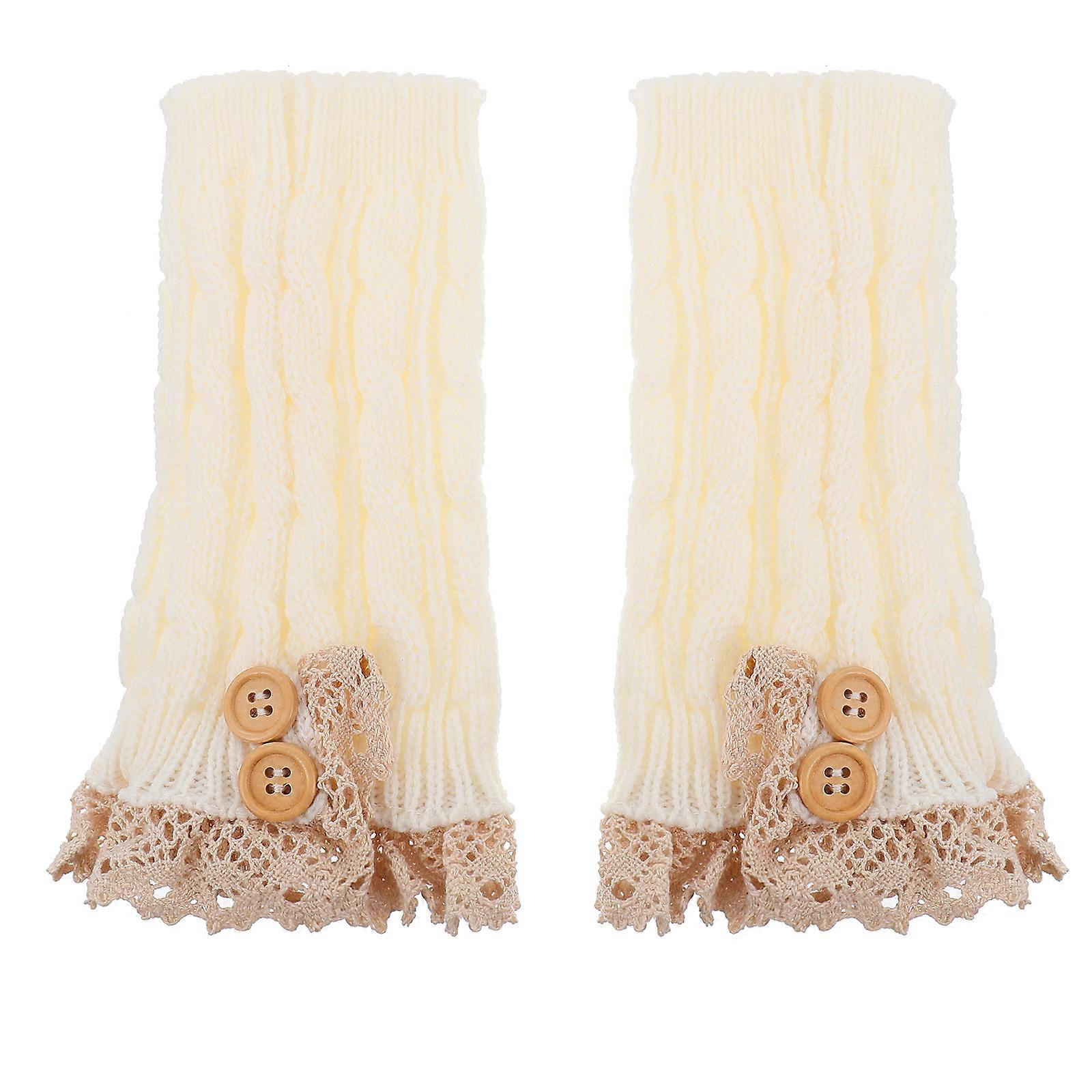 1 Pair Twisted Wool Short Sockss Knitted Boot Lace Socks for Winter Autumn