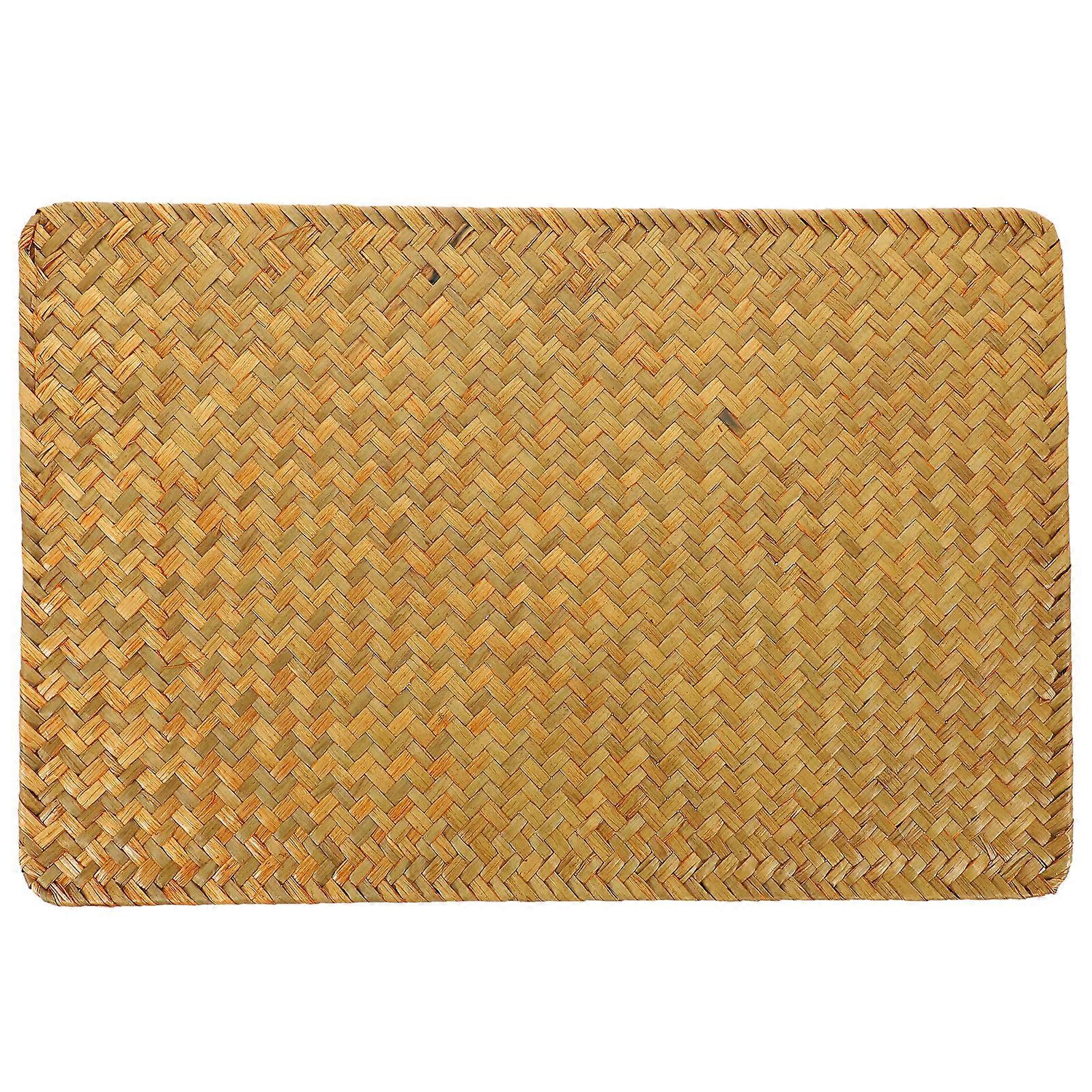 Dining Table Placemat Table Mat Bamboo Rectangular Placemat Anti-skid Bamboo Woven Place Mat for Home