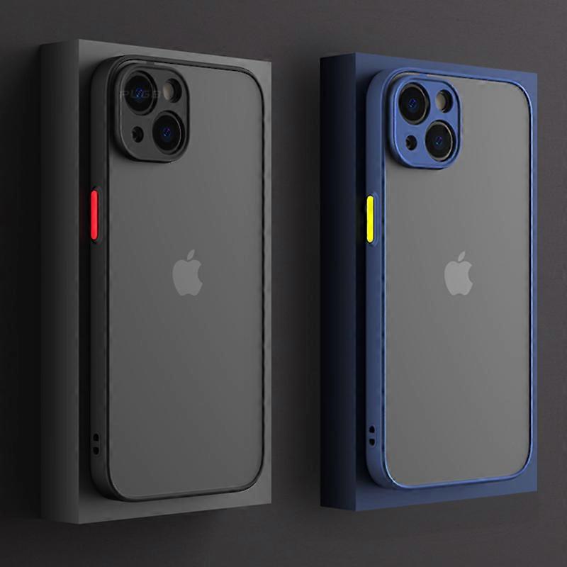 Shockproof Armor Matte Transparent Case for iPhone 13 12 11 Pro Max XR X XS 7 8 Plus SE 2020 Mini Luxury Silicone Bumper Cover