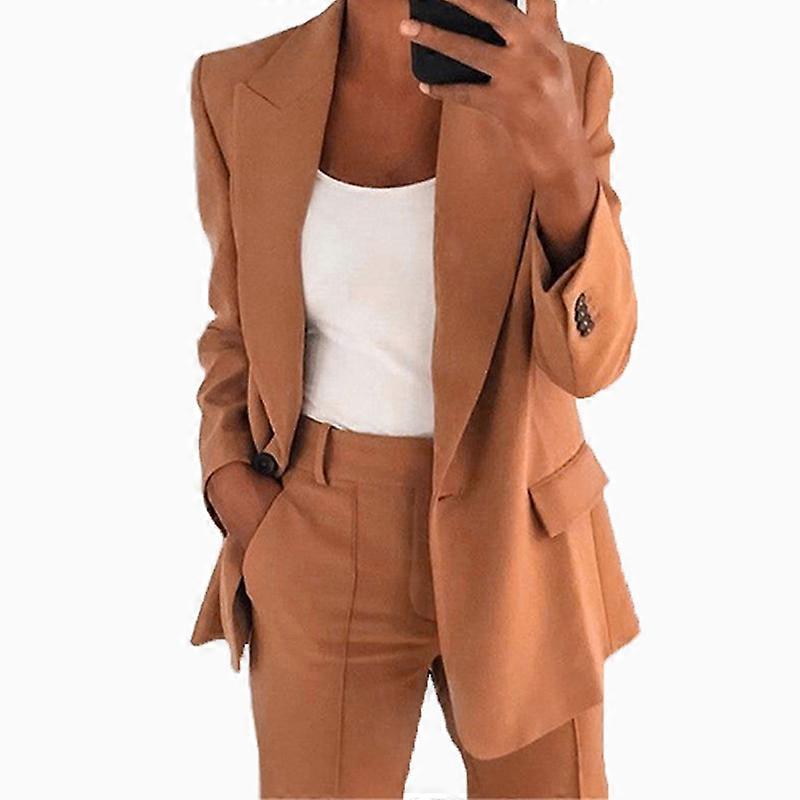 Women's Business Blazer Pant Suit Set, 2 Piece Outfits Blazer Jacket Set