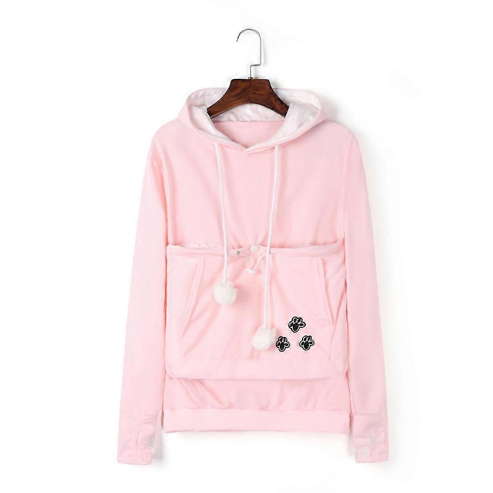Pullover Long Sleeve Womens Pet Carrier Animal Pouch Hood Sweatshirt