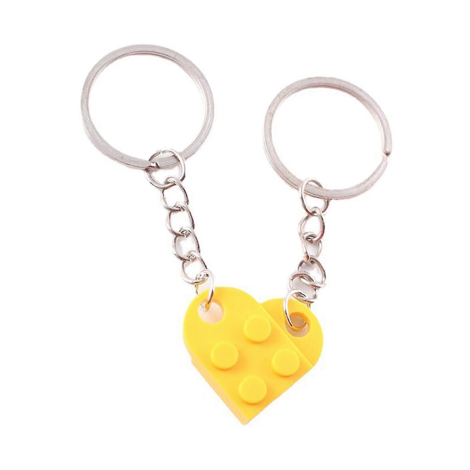 Heart Keychain Set For Couples, Brick Heart Keychain For Boyfriend Girlfriend, Matching Heart Colorful Keychains.
