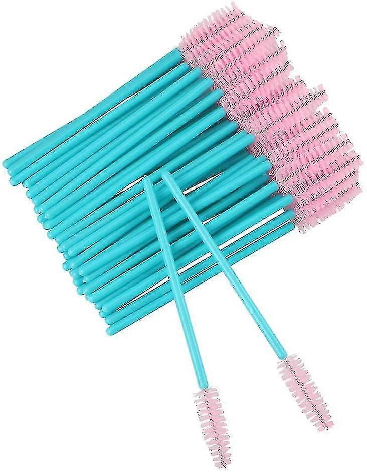 100 stk Engangs øyenvippe Børster Blå og Rosa Makeup Tool