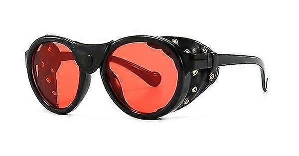 Steampunk Oval Windproof Goggles [black Frame Translucent Film]