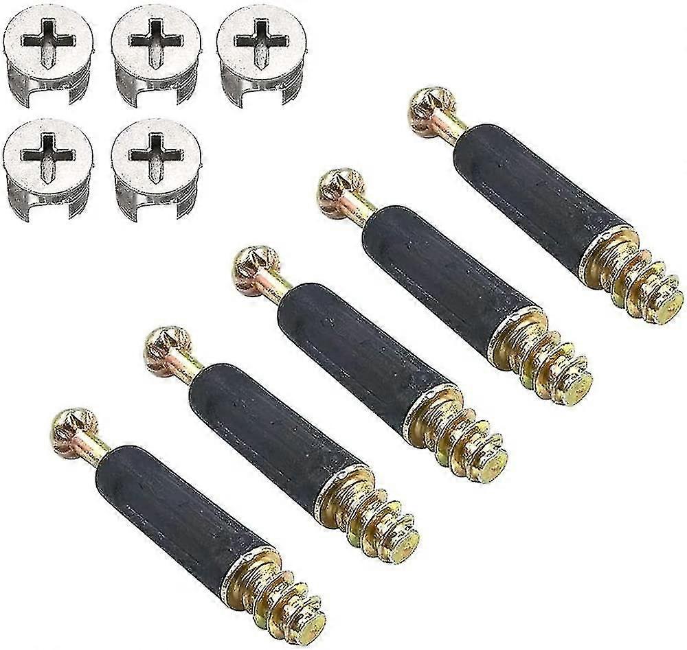 Urniture Connecting Cam Fittings Kit, Cam Lock Fitting Nuts And Screws With Dowel Furniture Connector Bolt Fastener Attachment Set For Wardrobe/cabine