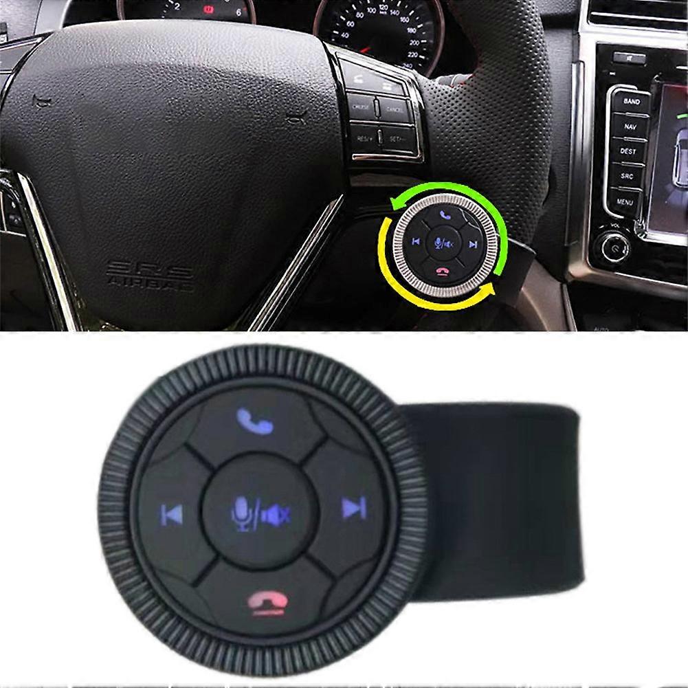 Schwarz Lenkrad-Controller Wireless Bluetooth Telefon Media Button Fernbedienung anpassen Taste Lenkradsteuerung Auto Radio G