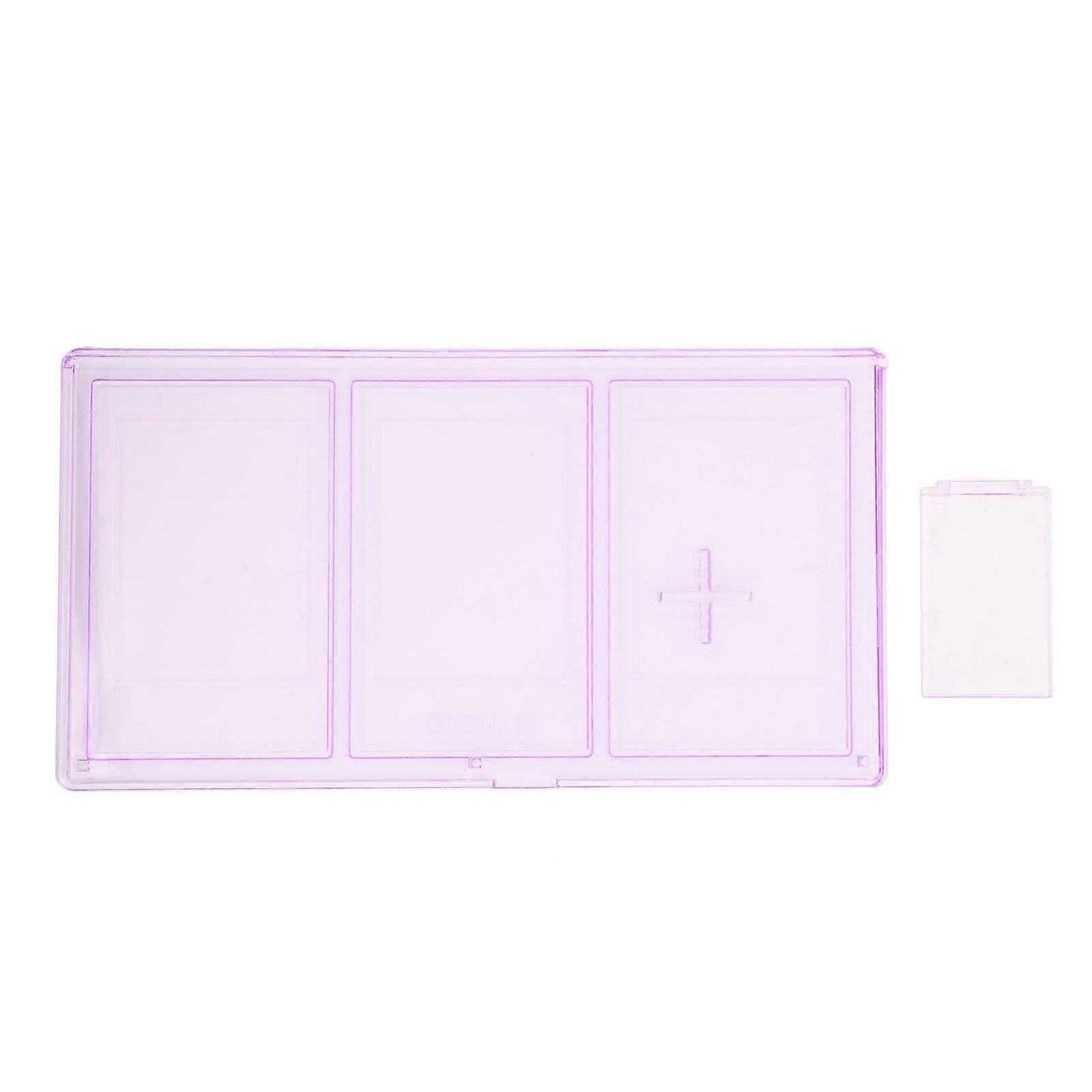 3 Opening Photo Frame, 3 Inch 4x3 Clear PC Screen with Stand, Triple Picture Frame for Instant Photo, Desktop Decoration, Purple