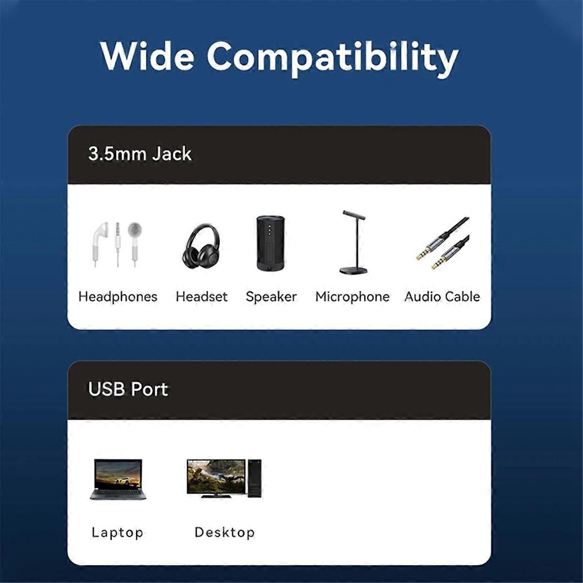 External USB Computer Sound Card 7.1 Channel External Audio Amplifier USB Adapter for Gaming PC La