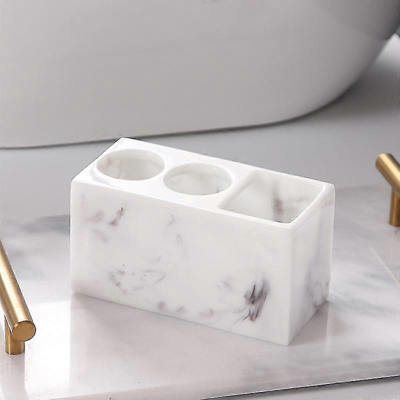 White Creative Marble Pattern Resin Multifunctional Electric Toothbrush Holder