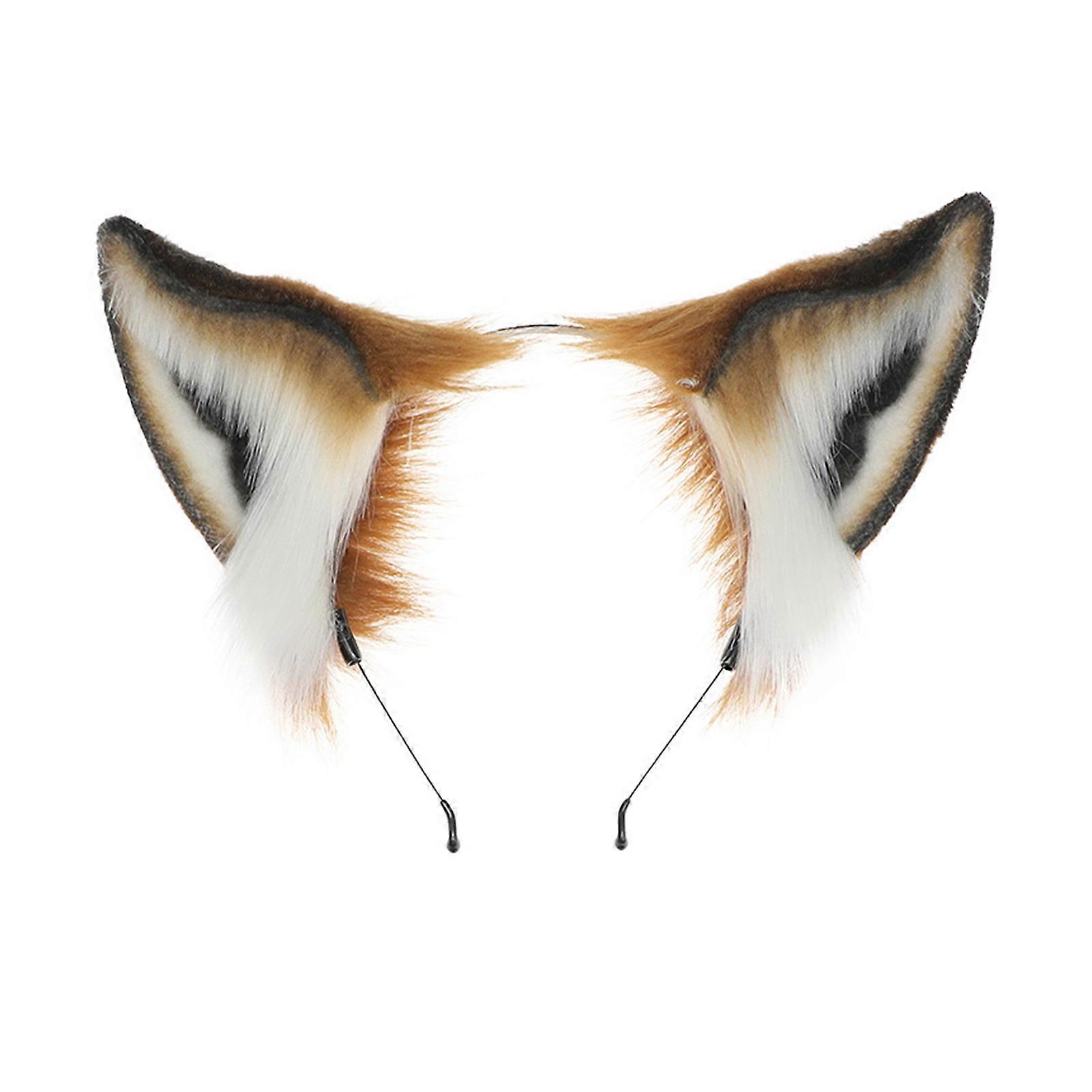 Plush Fabric Hair Hoop Imitation Animal Ears Handmade Headband Cosplay Parties Elastic Headband Hair Accessory
